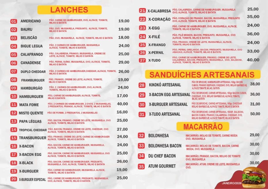 Cardápio Senna Lanches em Montes Claros